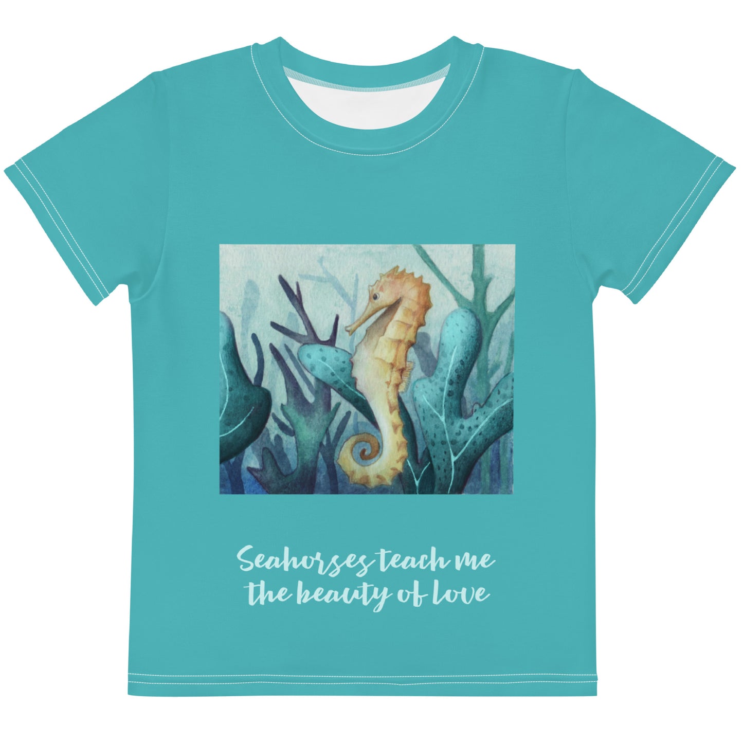 Wisdom of the Ocean "Sea horse Collection" by Lulu Edge Kids Crew Neck T-shirt