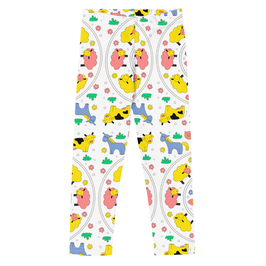 Kawaii Coloring Book "Farm Collection" by Lulu Edge Kid's Leggings