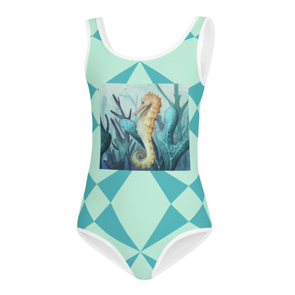 Wisdom of the Ocean "Seahorse Collection" by Lulu Edge All-Over Print Kids Swimsuit