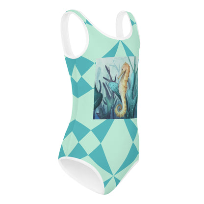 Wisdom of the Ocean "Seahorse Collection" by Lulu Edge All-Over Print Kids Swimsuit