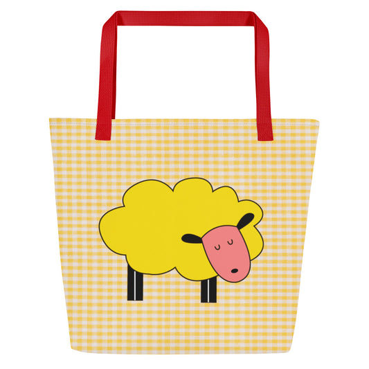 Kawaii Coloring Book "Farm Collection" by Lulu Edge All-Over Print Large Tote Bag