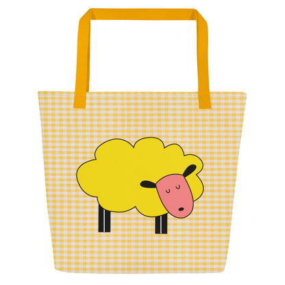 Kawaii Coloring Book "Farm Collection" by Lulu Edge All-Over Print Large Tote Bag