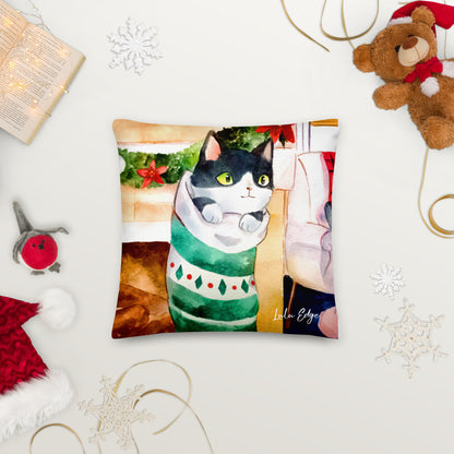 Cats Don't Like Baths "Holiday Collection" by Lulu Edge Premium Pillow