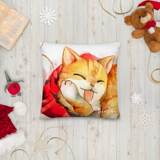 Cats Don't Like Baths "Holiday Collection" by Lulu Edge Premium Pillow