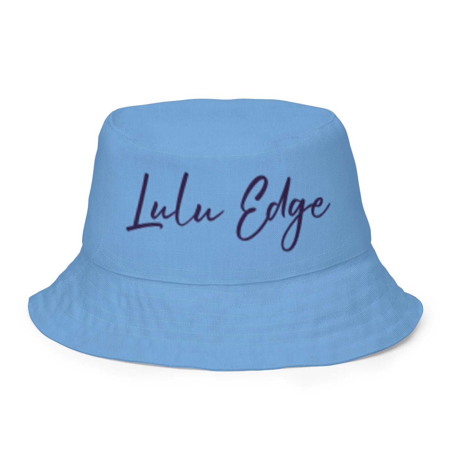 Orange Fox on a Blue Rug "Napping with a Chick Collection" by Lulu Edge Reversible Bucket Hat