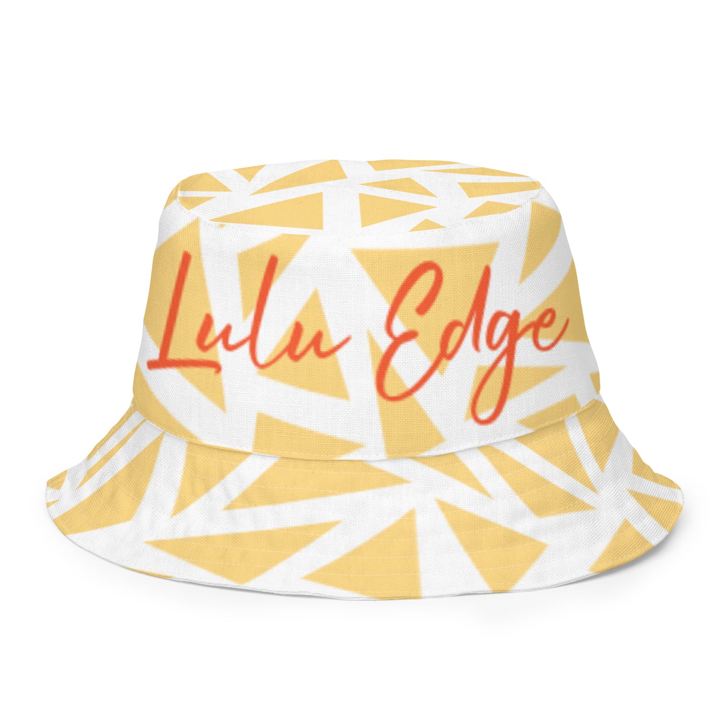 Orange Fox on a Blue Rug "Artsy Chick Collection" by Lulu Edge Reversible Bucket Hat