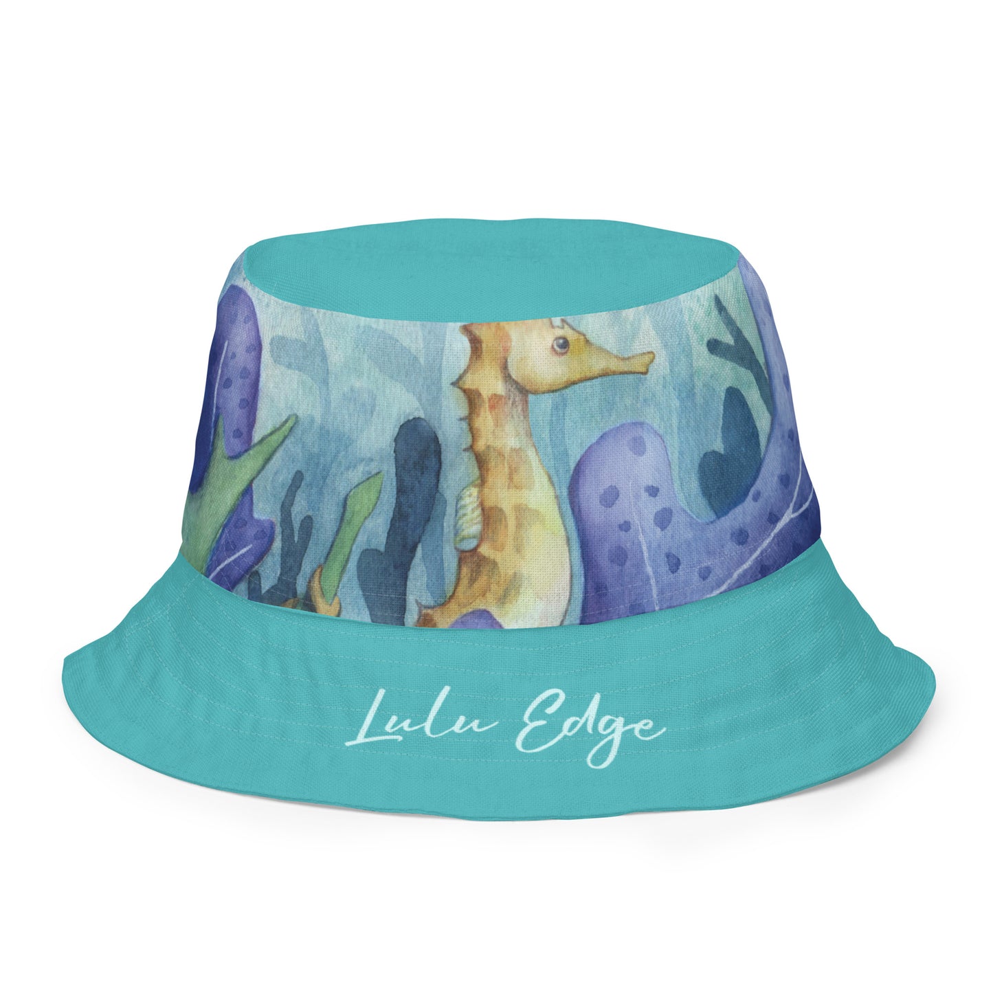 Wisdom of the Ocean "Seahorse Collection" by Lulu Edge Reversible Bucket Hat