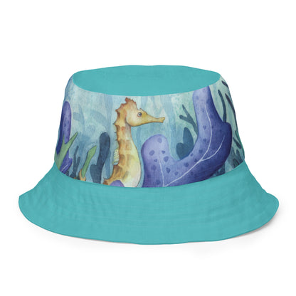 Wisdom of the Ocean "Seahorse Collection" by Lulu Edge Reversible Bucket Hat