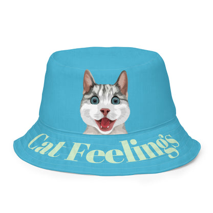 Cat Feelings "Cats With Attitude Collection" by Lulu Edge Reversible Bucket Hat