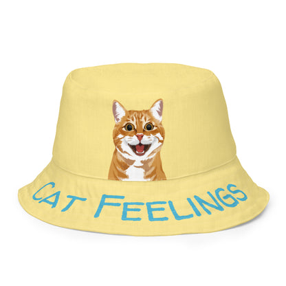 Cat Feelings "Cats With Attitude Collection" by Lulu Edge Reversible Bucket Hat