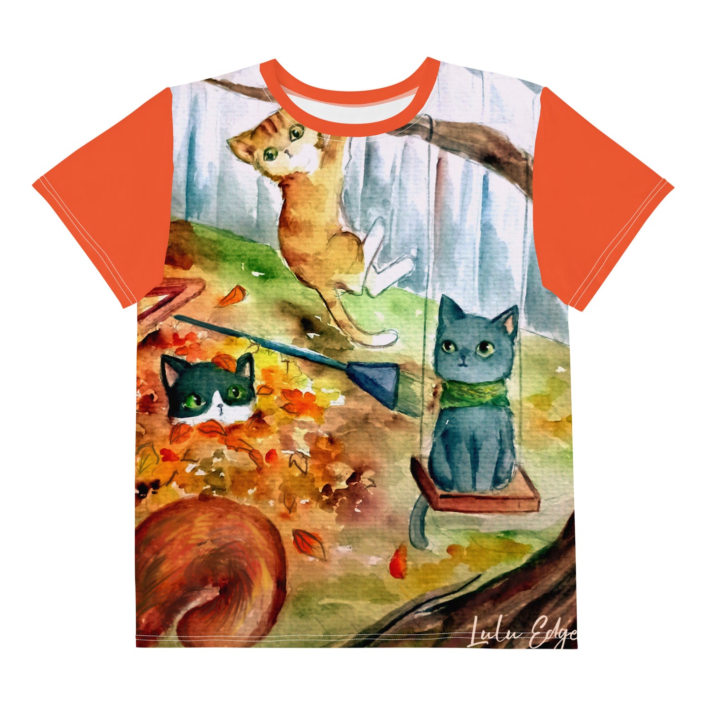 Cats Don't Like Baths "Fall Collection" by Lulu Edge Youth Crew Neck T-shirt