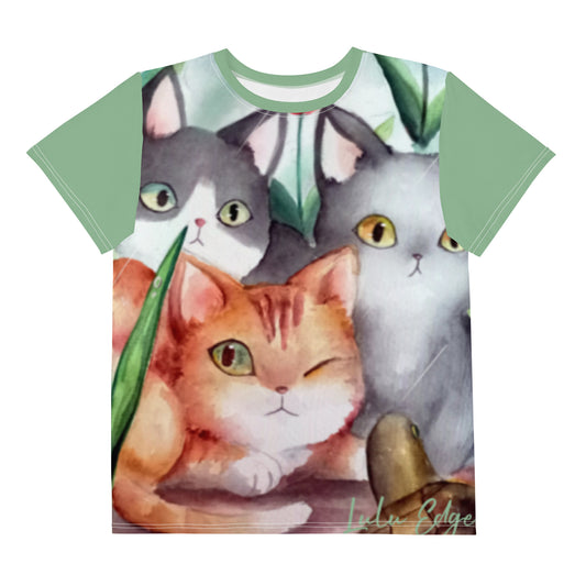 Cats Don't Take Baths "Spring Collection" by Lulu Edge Youth Crew Neck T-shirt