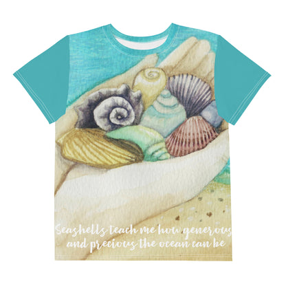 Wisdom of the Ocean "Sea horse Collection" by Lulu Edge Youth Crew Neck T-shirt