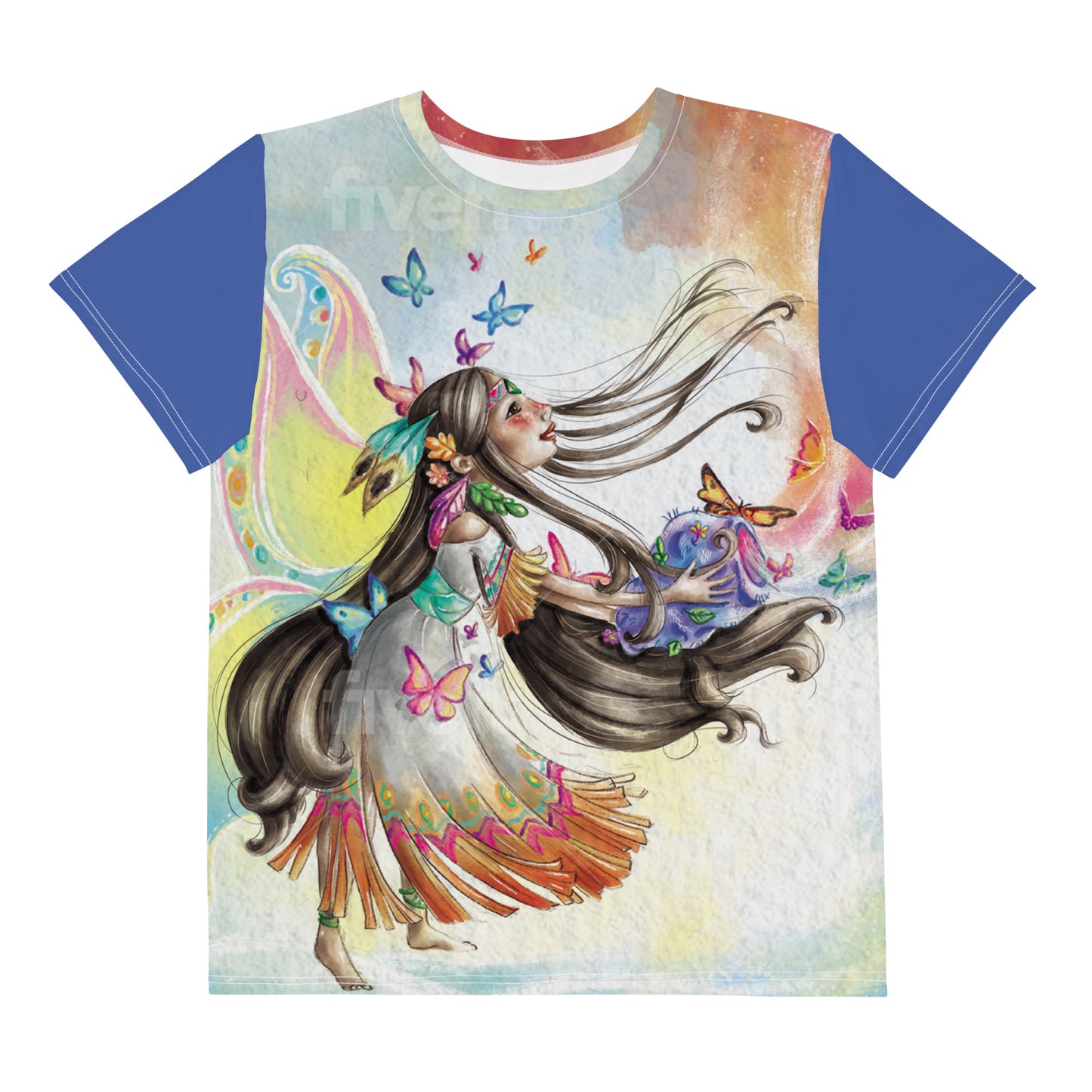 Nova the Butterfly Princess by Lulu Edge Butterfly Collection Youth Crew Neck T-shirt