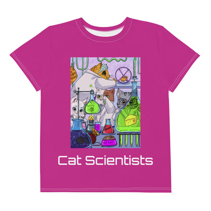 Cat Scientists "Mole-cool Collection" by Lulu Edge Youth Crew Neck T-shirt