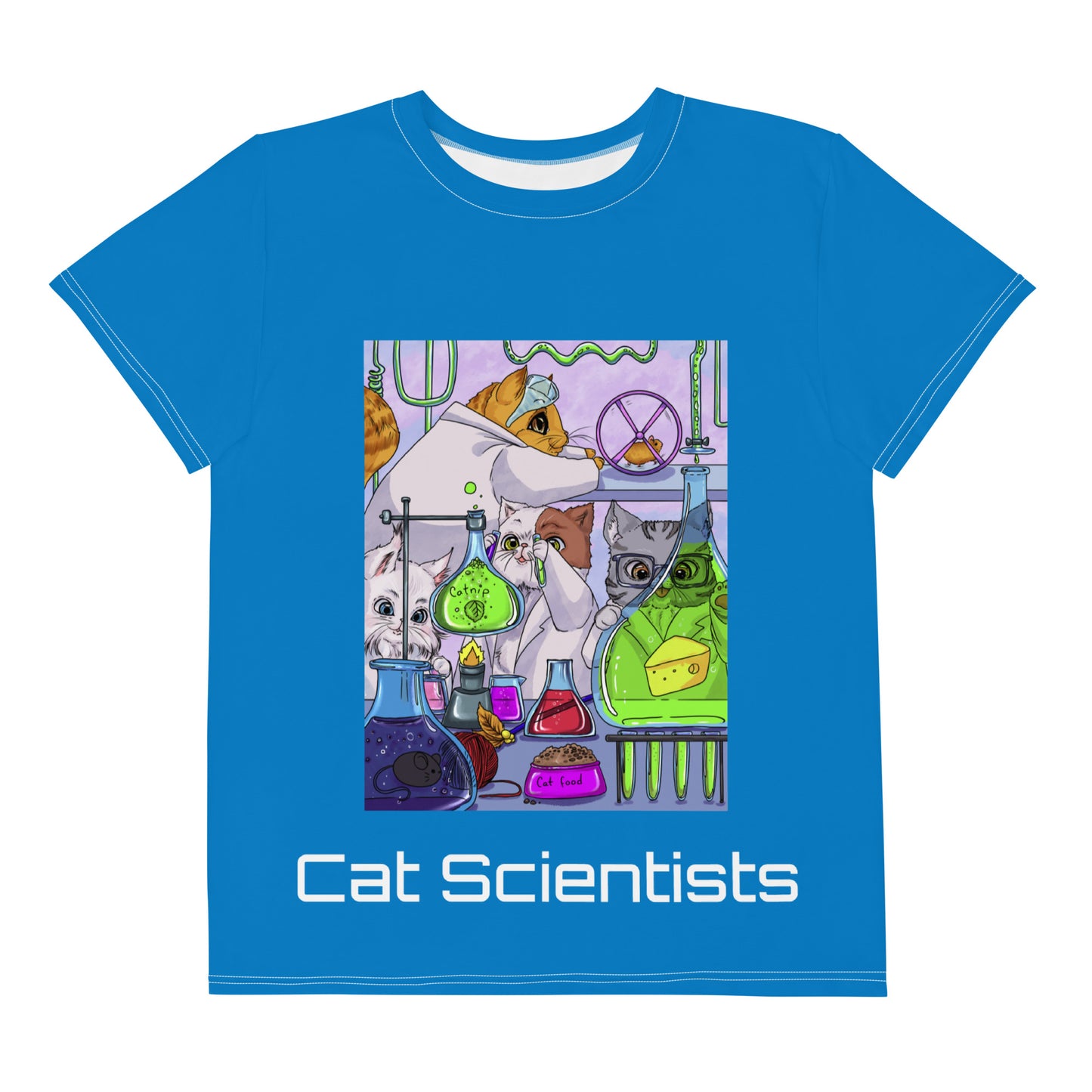 Cat Scientists "Mole-cool Collection" by Lulu Edge Youth Crew Neck T-shirt