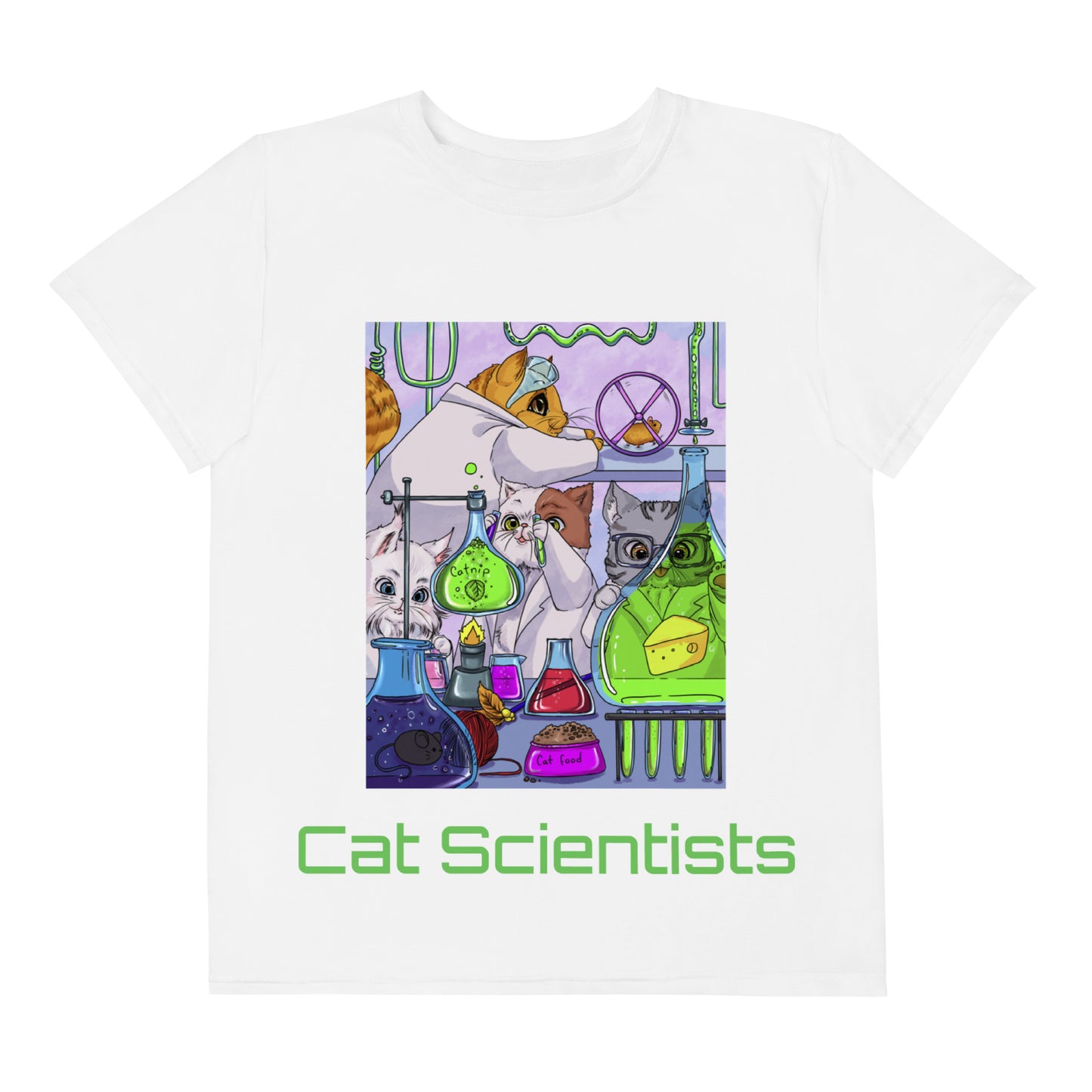 Cat Scientists "Mole-cool Collection" by Lulu Edge Youth Crew Neck T-shirt