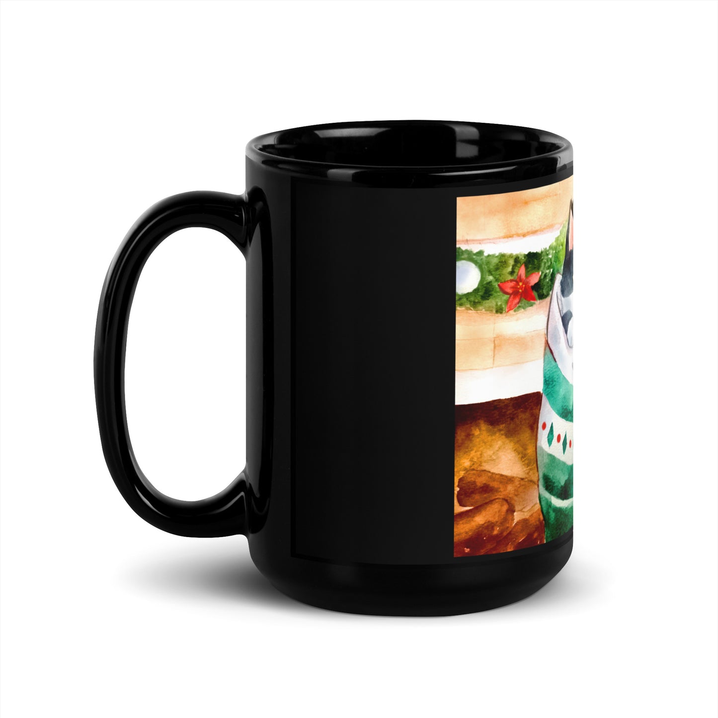 Cats Don't Like Baths "Holiday Collection" by Lulu Edge Black Glossy Mug