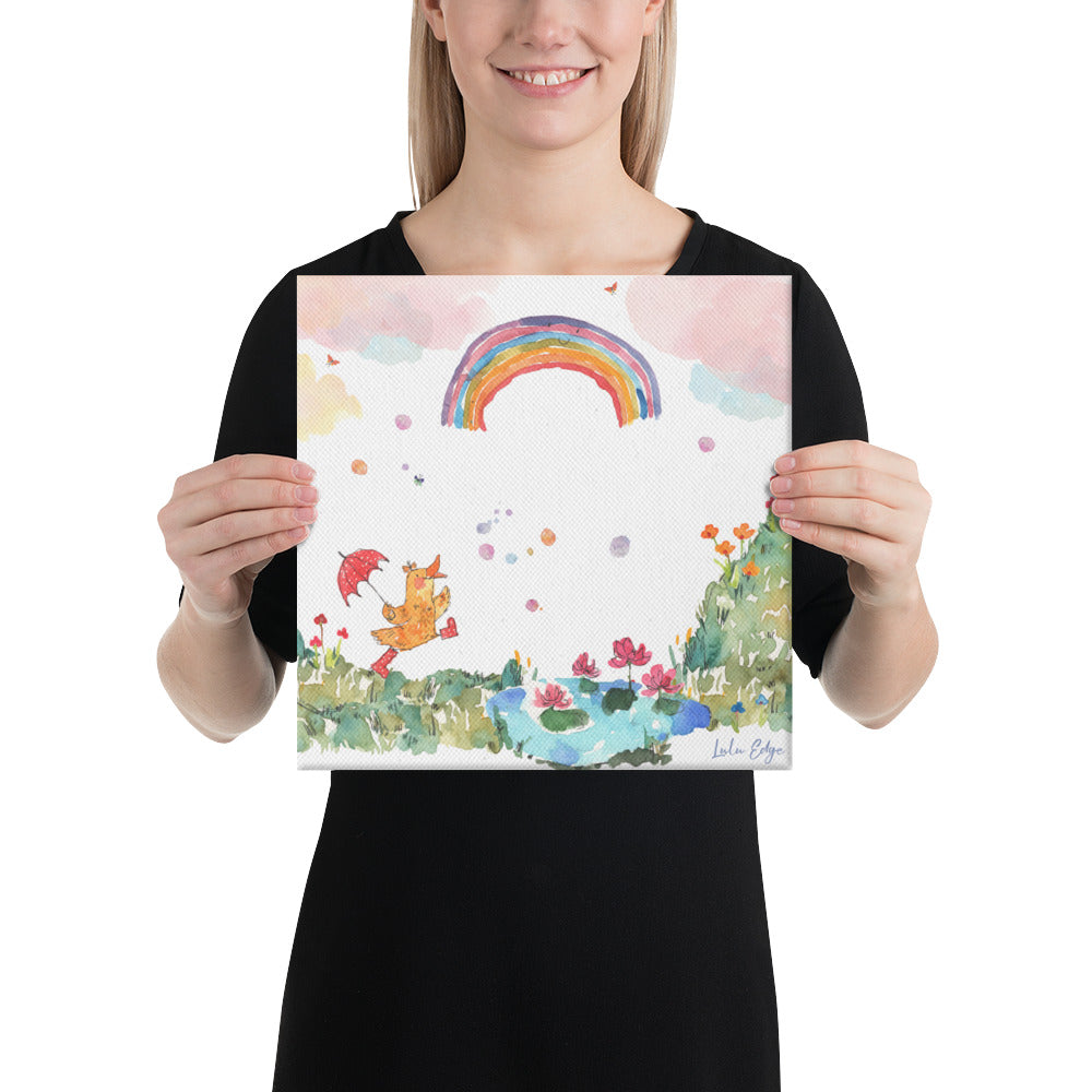 Penelope's Puddle Paddle Day "Rainbow Collection" by Lulu Edge Canvas