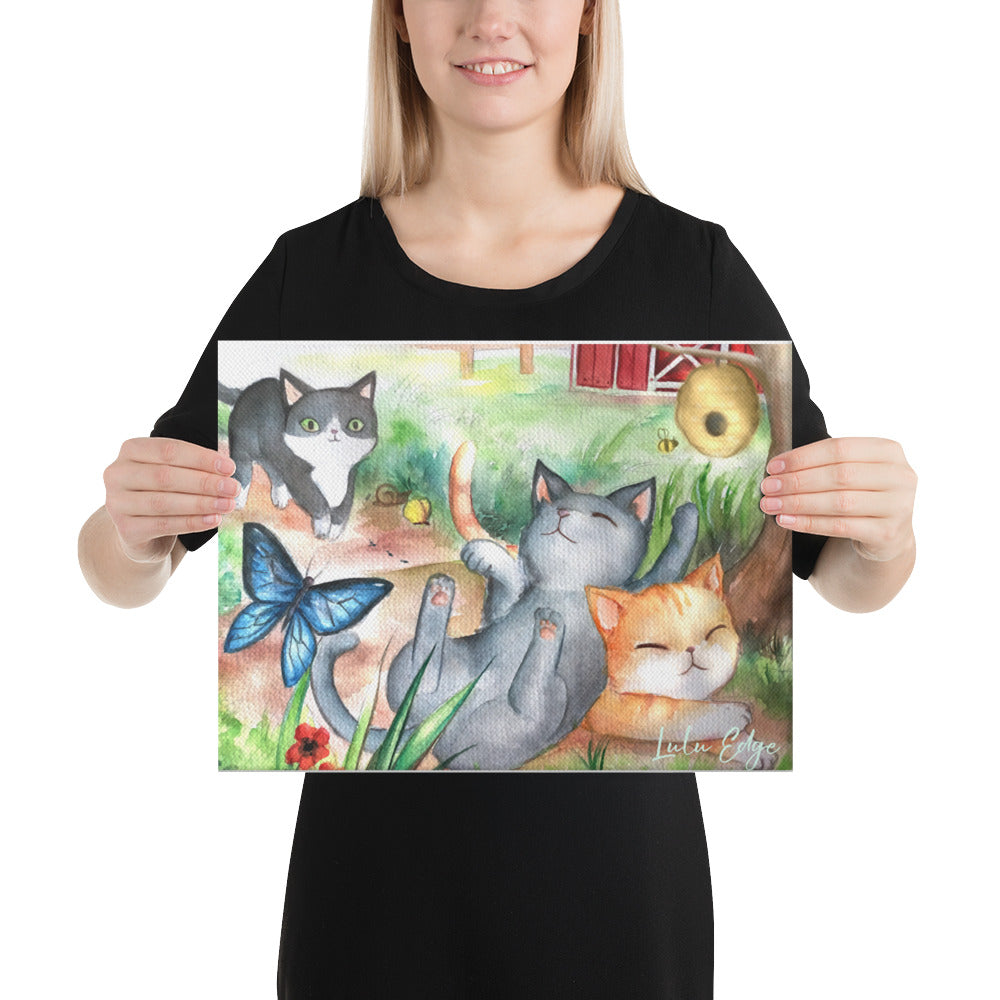 Cats Don't Like Baths "Summer Collection" by Lulu Edge Canvas