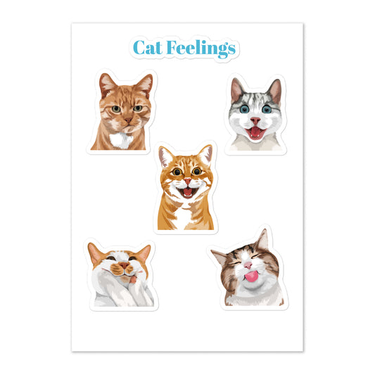 Cat Feelings "Cats with Cattitude Collection" by Lulu Edge Sticker Sheet