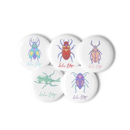 Tendo and the Bug Wars "Zen Collection" by Lulu Edge Set of Pin Buttons