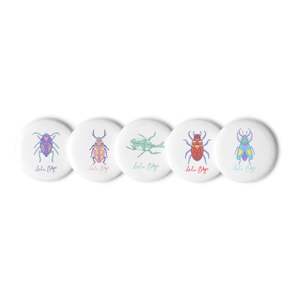 Tendo and the Bug Wars "Zen Collection" by Lulu Edge Set of Pin Buttons