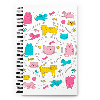 Kawaii Coloring Book "Cat Collection" by Lulu Edge Spiral Notebook