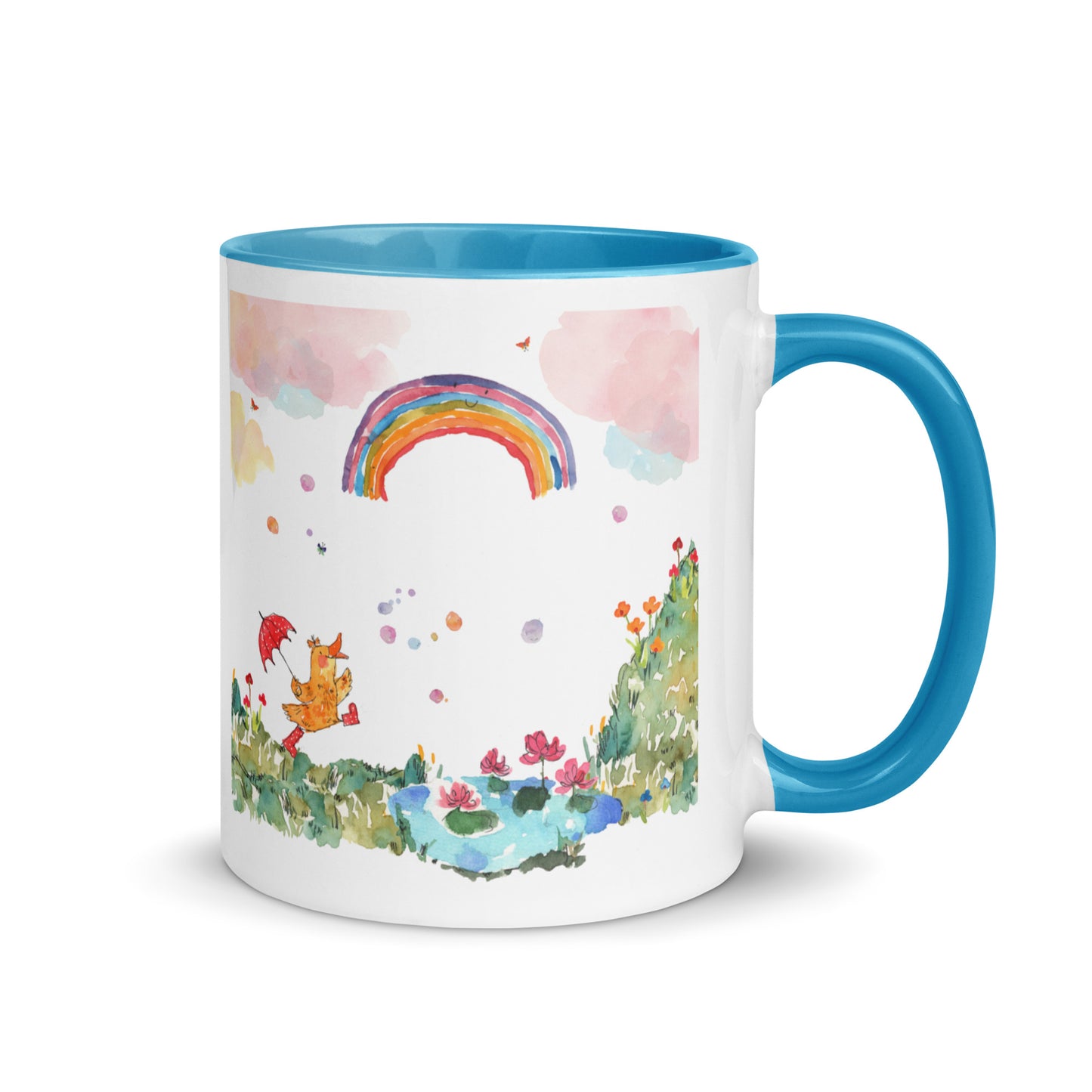 Penelope's Puddle Paddle Day "Rainbow Collection" by Lulu Edge Mug with Color Inside