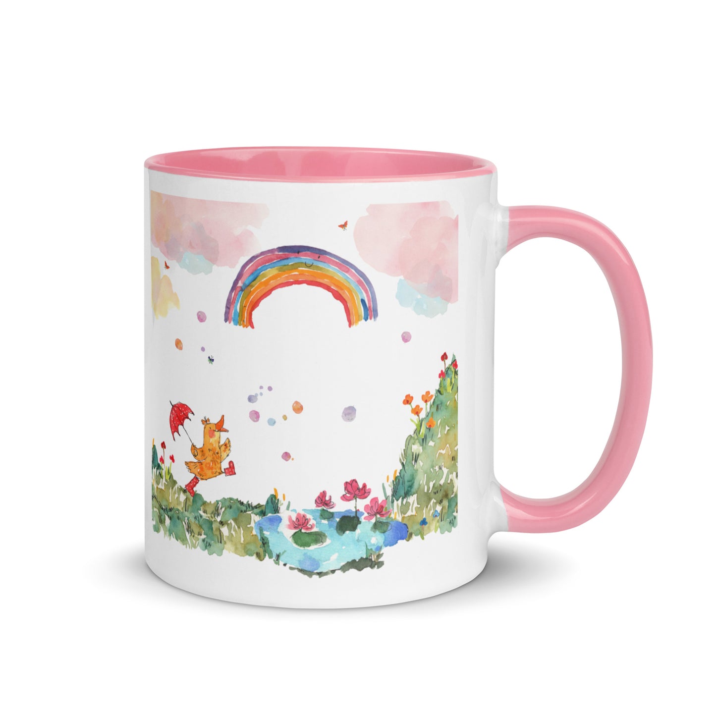 Penelope's Puddle Paddle Day "Rainbow Collection" by Lulu Edge Mug with Color Inside