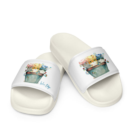 Cats Don't Like Baths "Cats in a Tub Collection" by Lulu Edge Women's Slides