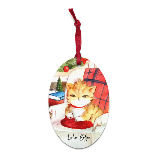 Cats Don't Like Baths "Holiday Collection" by Lulu Edge Wooden Ornaments