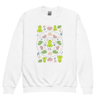 Kawaii Coloring Book "Frog Collection" by Lulu Edge Youth Crewneck Sweatshirt