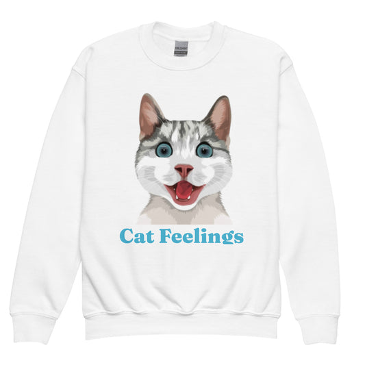 Cat Feelings "Cats with Attitude" by Lulu Edge Youth Crewneck Sweatshirt