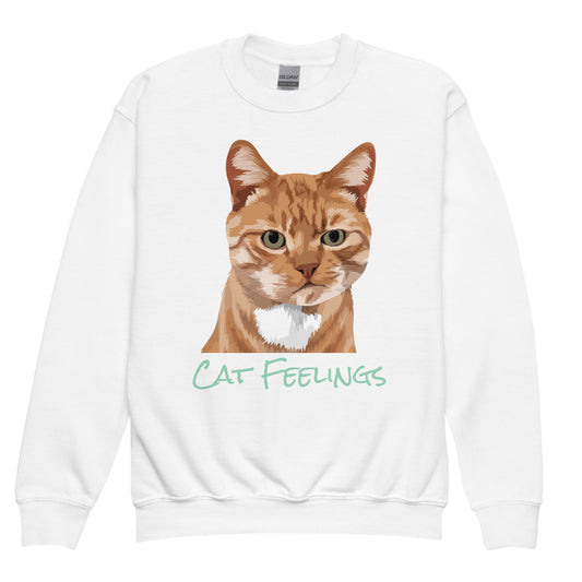 Cat Feelings "Cats with Attitude" by Lulu Edge Youth Crewneck Sweatshirt