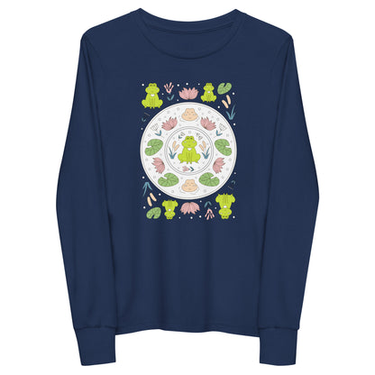 Kawaii Coloring Book "Frog Collection" by Lulu Edge Youth Long Sleeve Tee